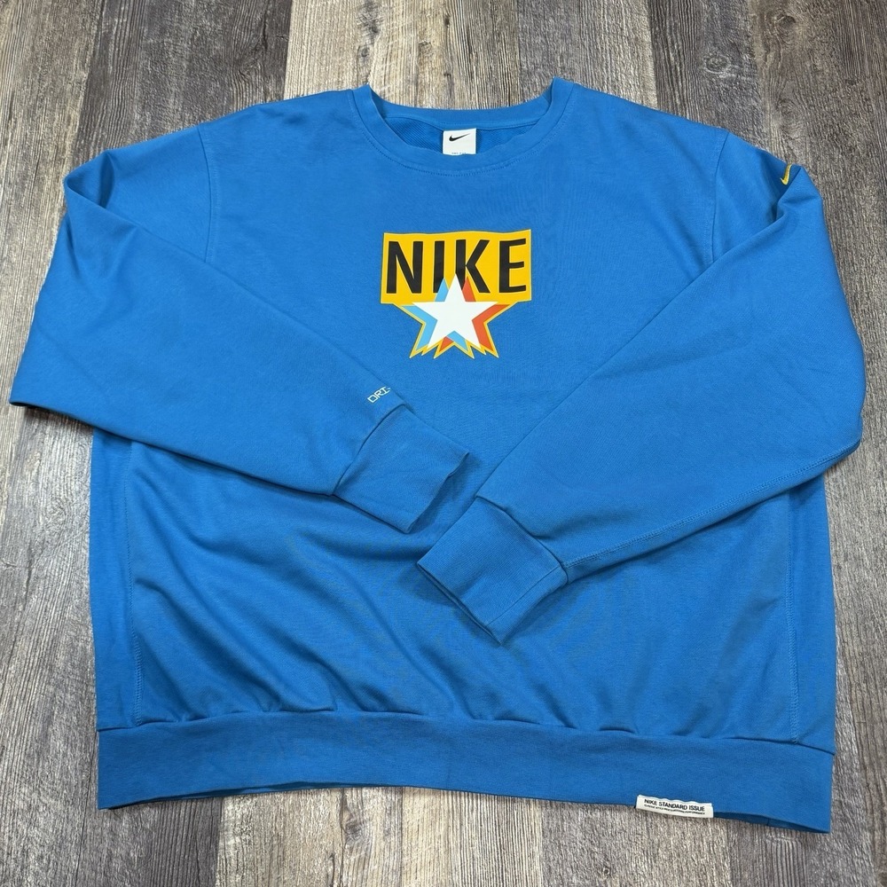 Nike Dri-Fit Standard Issue Basketball Stars Crewneck Sweatshirt Blue Men's XL
